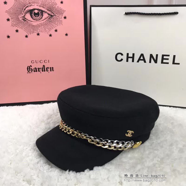 CHANEL香奈兒 經典爆款 新款鏈條羊毛軍帽 LLWJ6758